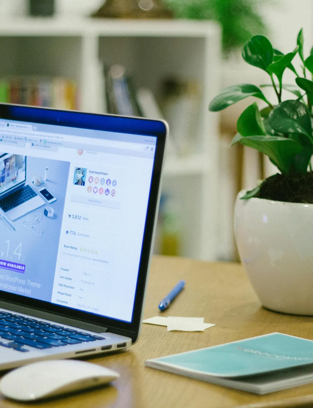 local business profile and website on laptop